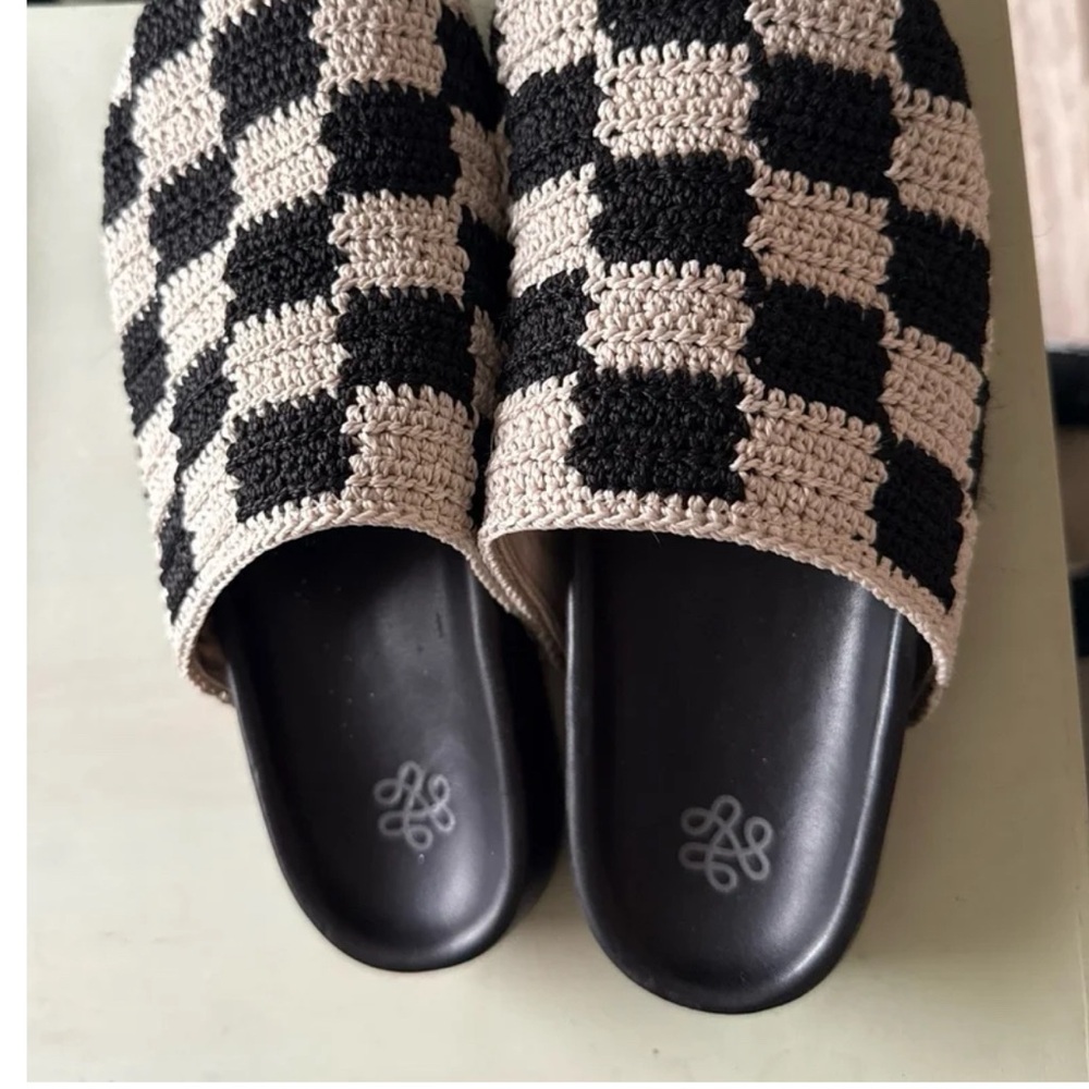 Black and Cream Slip-On Shoes